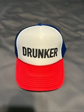Red, White & Blue "DRUNKER" Trucker Hat - Unbranded